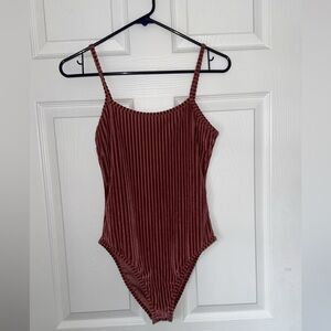 Velvet Striped Bodysuit